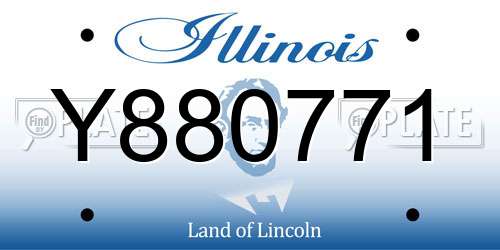 Y880771 Illinois License Plate