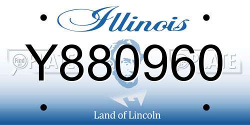 Y880960 Illinois License Plate