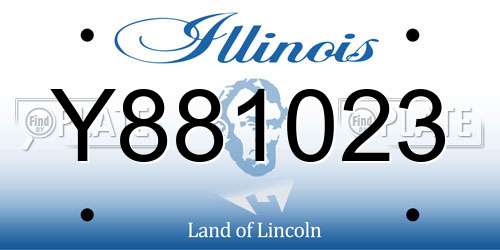 Y881023 Illinois License Plate