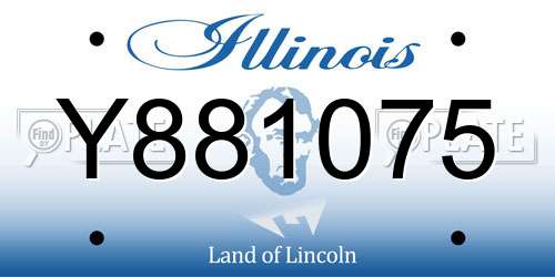 Y881075 Illinois License Plate