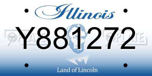 Y881272 Illinois License Plate