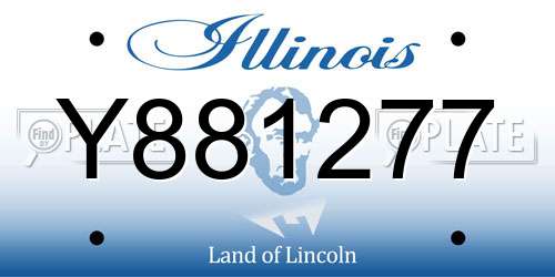 Y881277 Illinois License Plate