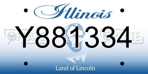 Y881334 Illinois License Plate