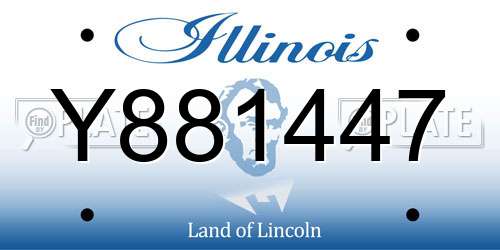Y881447 Illinois License Plate