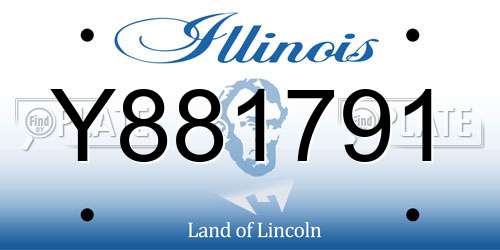 Y881791 Illinois License Plate