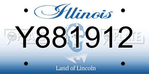 Y881912 Illinois License Plate
