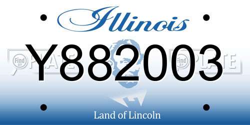 Y882003 Illinois License Plate