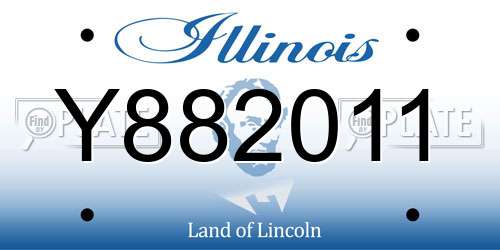 Y882011 Illinois License Plate
