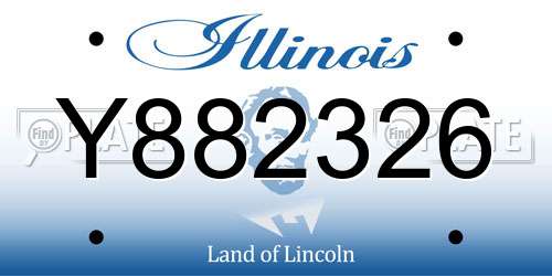 Y882326 Illinois License Plate