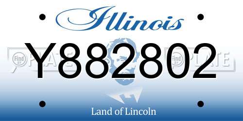 Y882802 Illinois License Plate