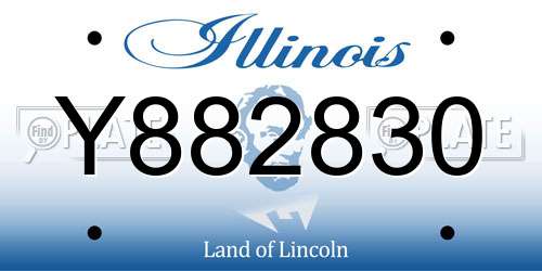 Y882830 Illinois License Plate