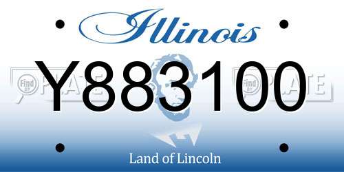 Y883100 Illinois License Plate