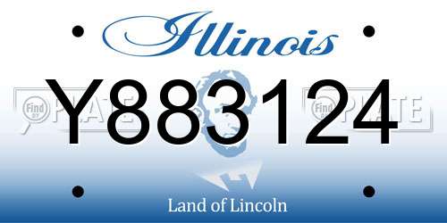 Y883124 Illinois License Plate