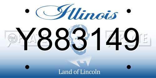 Y883149 Illinois License Plate