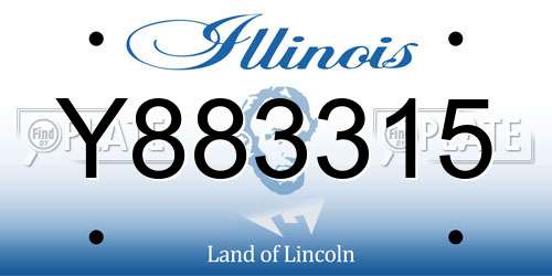 Y883315 Illinois License Plate