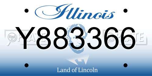 Y883366 Illinois License Plate