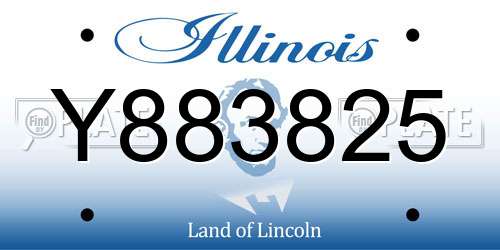 Y883825 Illinois License Plate