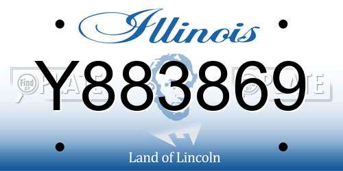 Y883869 Illinois License Plate