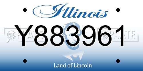 Y883961 Illinois License Plate