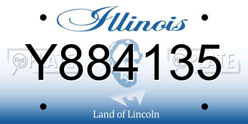 Y884135 Illinois License Plate