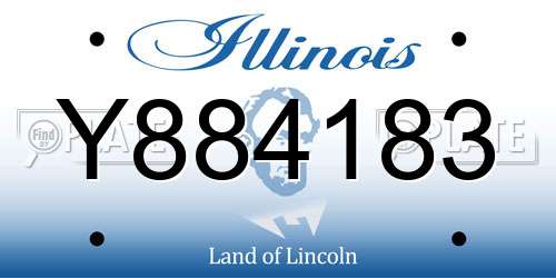 Y884183 Illinois License Plate
