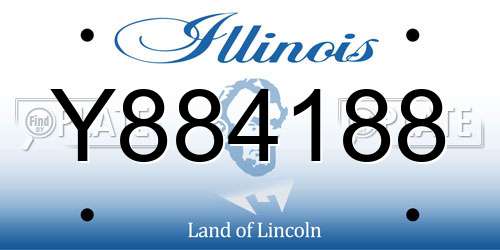 Y884188 Illinois License Plate