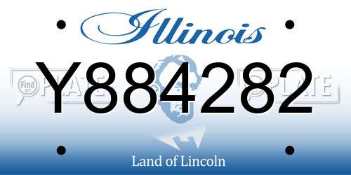 Y884282 Illinois License Plate