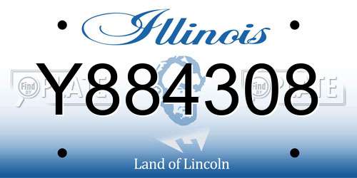 Y884308 Illinois License Plate