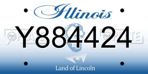 Y884424 Illinois License Plate