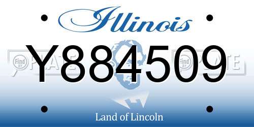 Y884509 Illinois License Plate