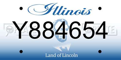 Y884654 Illinois License Plate