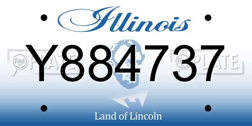 Y884737 Illinois License Plate