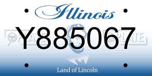 Y885067 Illinois License Plate
