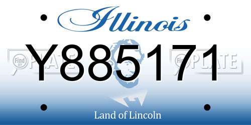 Y885171 Illinois License Plate