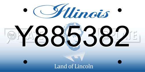 Y885382 Illinois License Plate