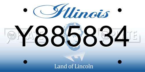 Y885834 Illinois License Plate