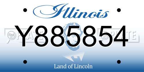 Y885854 Illinois License Plate