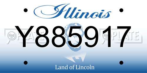 Y885917 Illinois License Plate
