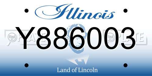 Y886003 Illinois License Plate