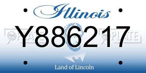 Y886217 Illinois License Plate