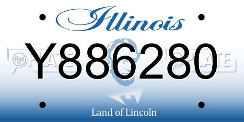 Y886280 Illinois License Plate