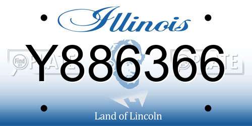 Y886366 Illinois License Plate