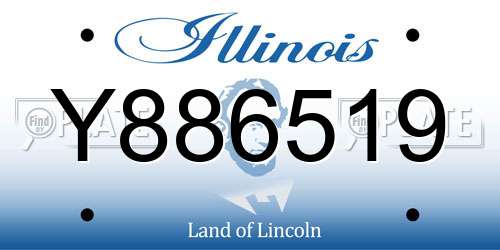 Y886519 Illinois License Plate