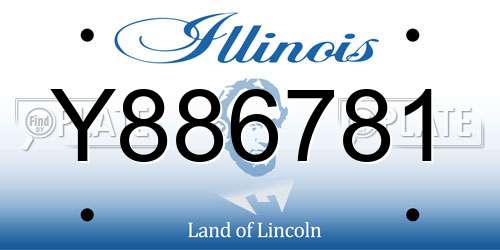 Y886781 Illinois License Plate