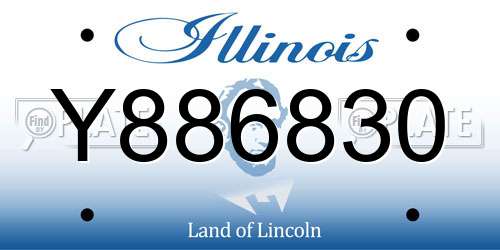 Y886830 Illinois License Plate