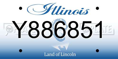 Y886851 Illinois License Plate