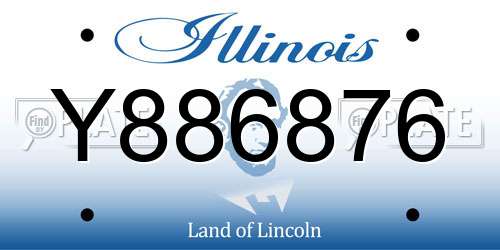 Y886876 Illinois License Plate