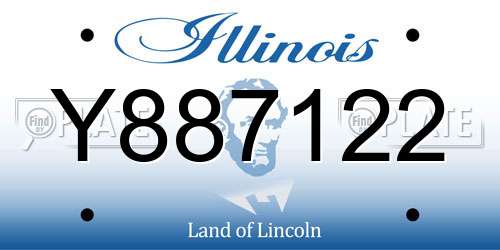 Y887122 Illinois License Plate