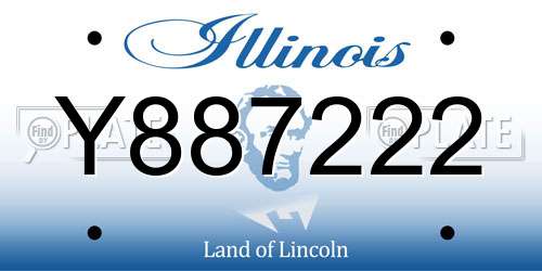 Y887222 Illinois License Plate
