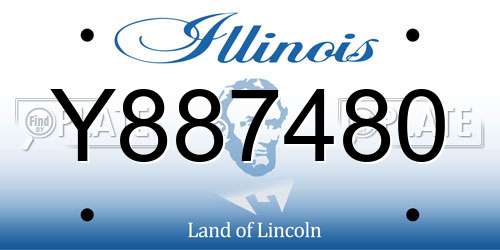 Y887480 Illinois License Plate